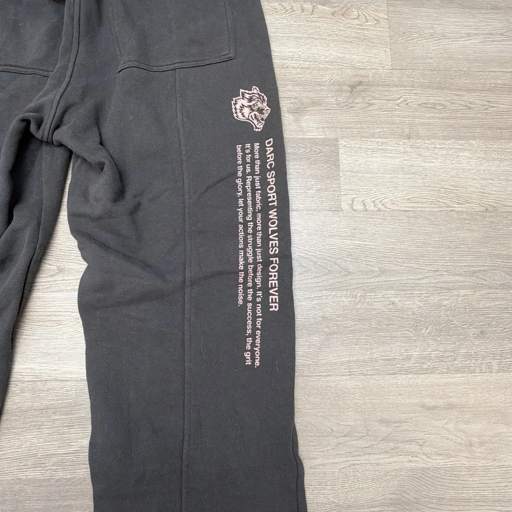 Darc Sport She Wolves Sweatpants Gray & Pink Limited 394/1000 Graphic Wide Leg S